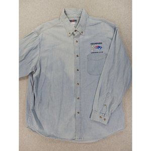 New England Patriots SUPER BOWL CHAMPIONS Button Down Shirt (Men's XXL) Blue‎